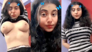 Beautiful Indian Girl Pulls Tshirt Up Shows Milky Boobies