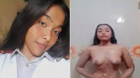 Sexy college babe nude bath video making