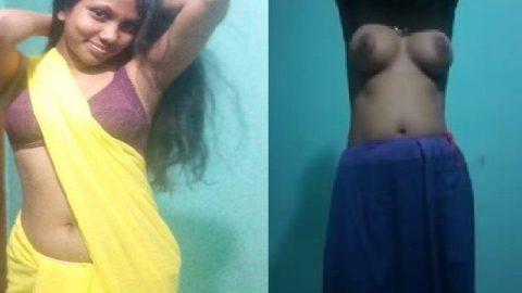 Slim Tamil sex girl topless video and nude pics