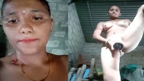 Village girl bottle fucking horny pussy MMS sex