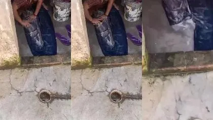 Desi Wife Boobs Record When Washing Cloth