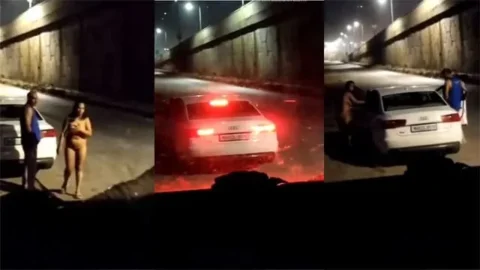 Indian Cheating Wife - Her Driver on The Road