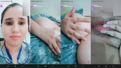 Shy desi bhabhi secretly flashes big boobs and spreads hairy pussy on video call Video MMS