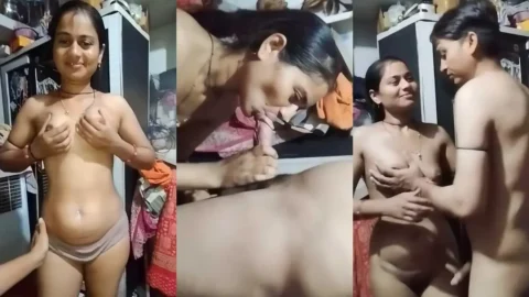 Village Jija Sali MMS Squeezing Big Tits and Sloppy Blowjob Video MMS