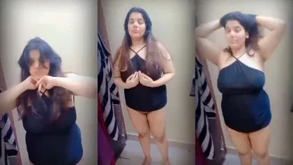 Hijabi Wife Striping In Black Dress Part 1
