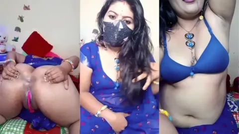 Horny desi bhabhi strips saree, twerks huge asshole and fingers wet pussy Video MMS