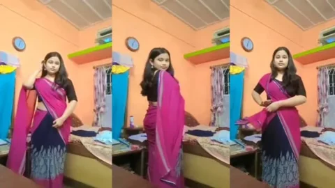 Shy Desi Babe - Saree Blouse Off Big Boobs MMS