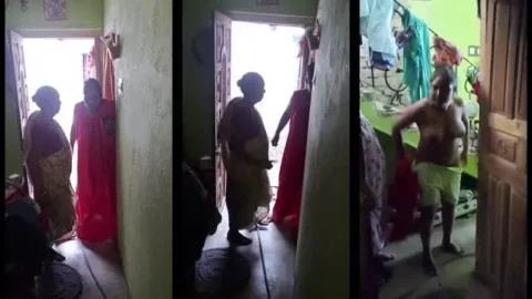 Bangladeshi Boudi Naked Arguing with Family Member in Liv...
