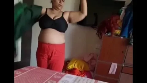 Milf Huge Boobs in Bedroom Seduces Husband after Party