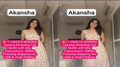 Desi NRI Girl Viral Teasing Stripping with Boobs Pressing Slapping her Ass
