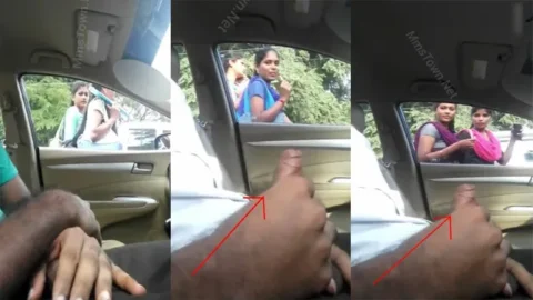 Daring Guy Flash Dick - Infront Of College Girls Inside Car Viral Porn S2