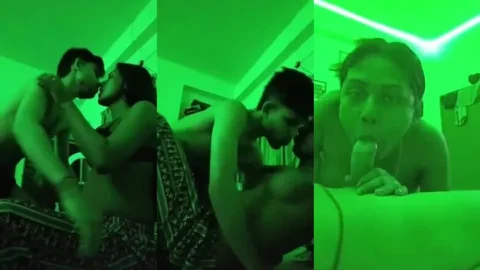Hot padosan ke sath passionate kiss aur blowjob MMS in Hindi
