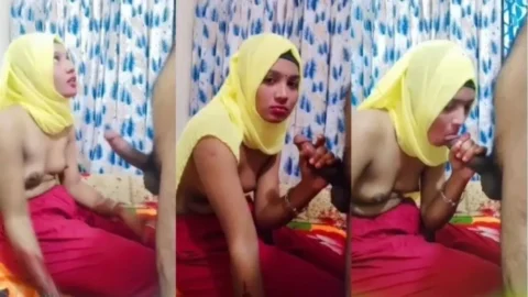 Bengali Slim Cute Hijab Wife Sucking Husband Big Cock