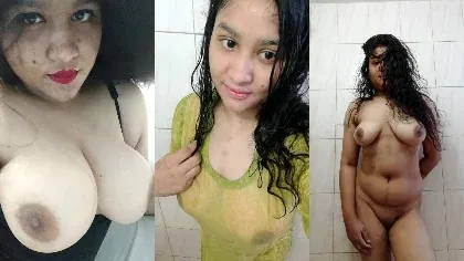 Horny Chubby Boobs Press Sexy Ass Striping Bathing Part 7