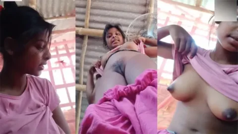 Village Girl Showing Boobs - Hairy Pussy Fingering