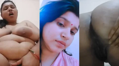 Blue Haired Desi MILF Fingering Her Tight Asshole and Soaking Wet Pussy on Cam Video MMS