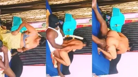 Masked Telugu Aunty Giving Sloppy Blowjob and Rough Standing Fuck Video MMS