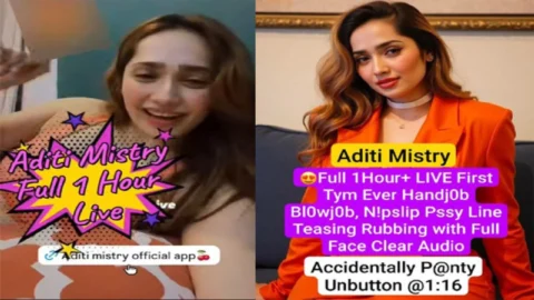 ADITI MISTRY Full 1 HOUR LIVE First Time Ever Handjob Blowjob, Nipslip Pussy Line Teasing Rubbing