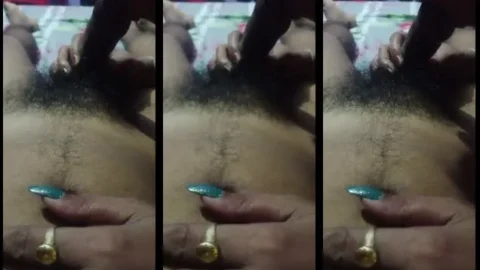 Horny Indian Wife Kissing Husband and Giving Blowjob Whil...
