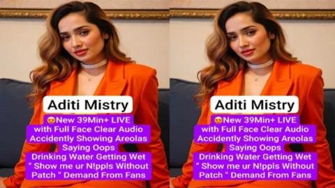 Aditi Mistry New Live with Full Face - Clear Audio Accidently Revealing her Areolas Saying