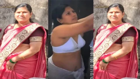 Pressing boobs Aunty Blouse Changing Video