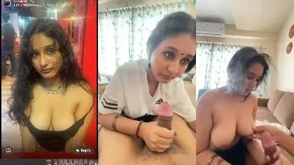 Beautiful Sexy Look Gf Hot Boobs Giving Blowjob Riding Bf's Dick
