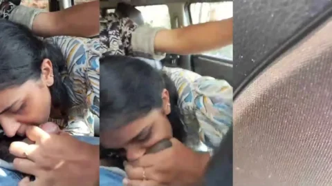 Horny girl ka chalti car me malyali bf ko blowjob wala MMS