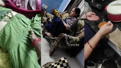 Son Groping his mom's boobs while she is sleeping Porn