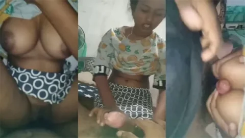 Lankan Girl Titjob - Trying Hard BF Dick MMS
