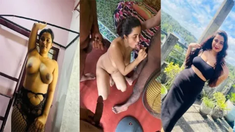Gorgeous Lankan Wife Having 4some with Her Husbands Friends