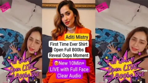 Aditi Mistry First Time Ever Shirt Open Full Boobs - Reveal Oops Moment New 10Min+ Live with Full Face Clear Audio