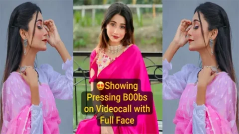 Famous Insta Influencer Most Requested Viral - Showing Pressing Boobs on Videocall with Full Face