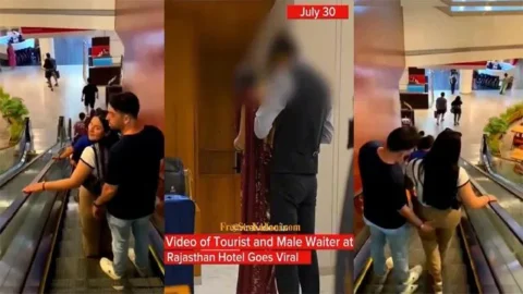 Bhabhi provoked waiter for sex in hotel in Rajasthan Leak