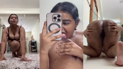 Horny Chubby Bengali GF - Showing Licking Boobs Shaking