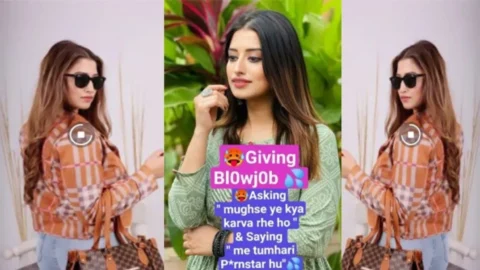 Cute Girl Giving Blowjob Tight Handjob asking Mughse ye kya karva rhe ho