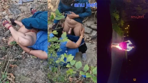 Anuhotwife aka Anujeet 2 Dare Videos Shared In jungle and Walking on Road Desi Porn MMS