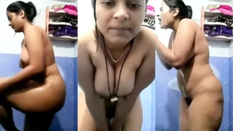 Horny Desi Bhabhi Nude Bathing MMS Leaked Wet Pussy Show Video MMS