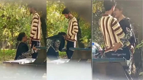 Desi Cute Lovers Outdoor Blowjob Secretly Captured Viral Desi Porn MMS