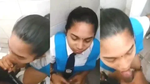 Desi School Girlfriend Sucks Cock In Leaked Uniform Blowjob MMS Video MMS