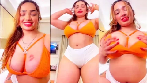 Aditi Mistry Nude Boobs Hard Nipples Exposed in Yellow Bikini Video MMS