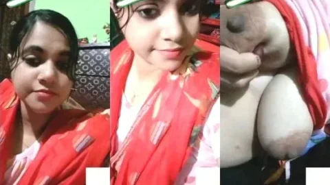 Horny Desi Girl Leaked MMS Squeezing Her Massive Boobs And Pinching Nipples Video MMS