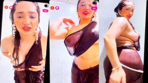 Aditi Mistry Wet Saree Video Shows Nude Boobs Hard Nipples Leaked Part 2 Video MMS