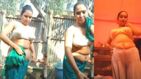 Desi Village Bhabhi Nude Bathing Exposing Big Boobs and Juicy Ass Outdoors Video MMS