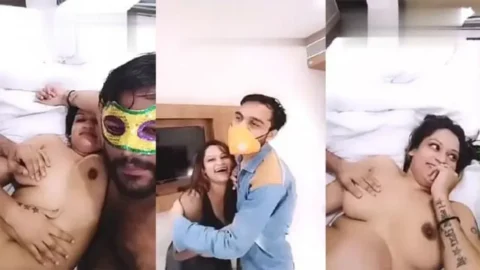 Desi Couples Threesome Sex In a hotel room Desi Porn MMS