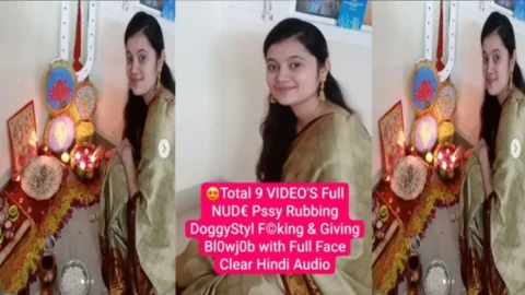 Gorgeous Desi Girl Full Nude Pussy Rubbing Doggy Style Fucking Giving Blowjob with Full Face Desi Porn MMS