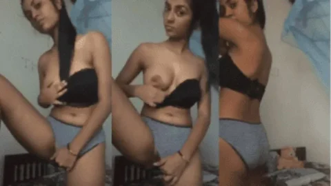 Slutty Indian Girl Strips From Sexy Dress Plays With Boobies And Rubs Pussy Desi Porn MMS