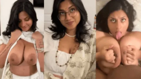 Beautiful Big Boobies Desi Woman Excited for First BBC Titfuck In White Saree Desi Porn MMS