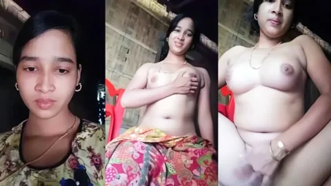 Shy desi girlfriend nude fingering her tight wet pussy on cam Video MMS