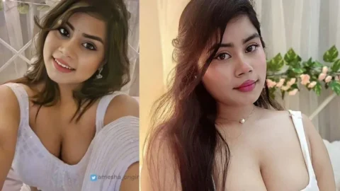 Busty Girl Amesha Shows Her Big Boobs and Rubbing Pussy with Vibrator HD Porn
