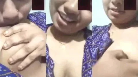 Cute Desi Girlfriend Sucks Her Own Big Boobs on Cam Video MMS